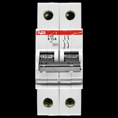 ABB 13 AMP CURVE K 6kA DOUBLE POLE MCB CIRCUIT BREKAER S272