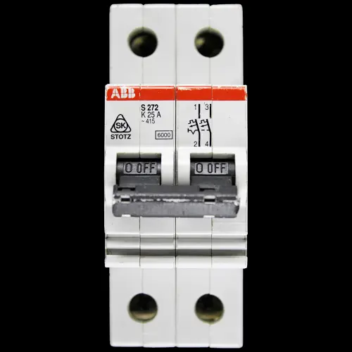 ABB 25 AMP CURVE K 6kA DOUBLE POLE MCB CIRCUIT BREKAER S272
