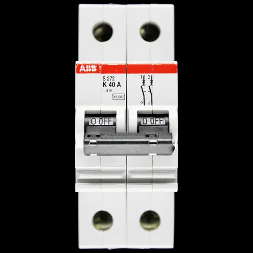 ABB 40 AMP CURVE K 6kA DOUBLE POLE MCB CIRCUIT BREKAER S272