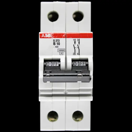 ABB 10 AMP CURVE B 10kA DOUBLE POLE MCB CIRCUIT BREKAER S272