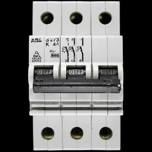ABB 4 AMP CURVE K 6kA TRIPLE POLE MCB CIRCUIT BREAKER S273 STOTZ W