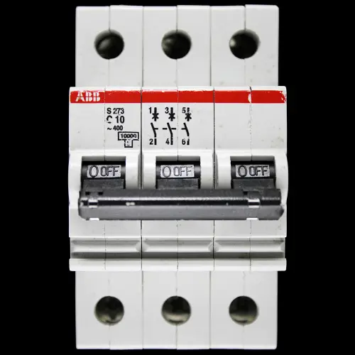 ABB 10 AMP CURVE C 10kA TRIPLE POLE MCB CIRCUIT BREAKER S273