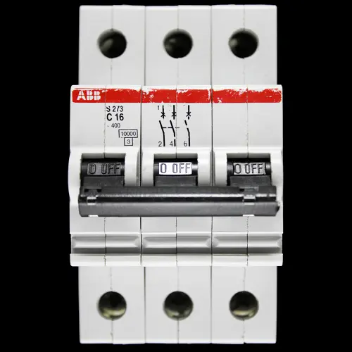 ABB 16 AMP CURVE C 10kA TRIPLE POLE MCB CIRCUIT BREAKER S273