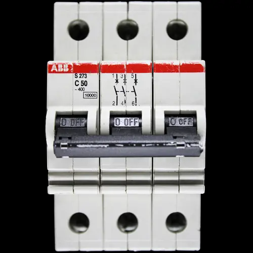 ABB 50 AMP CURVE C 10kA TRIPLE POLE MCB CIRCUIT BREAKER S273
