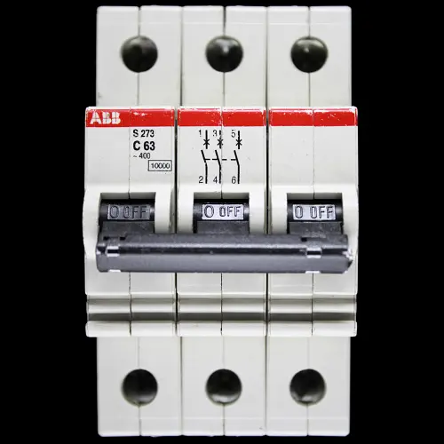 ABB 63 AMP CURVE C 10kA TRIPLE POLE MCB CIRCUIT BREAKER S273