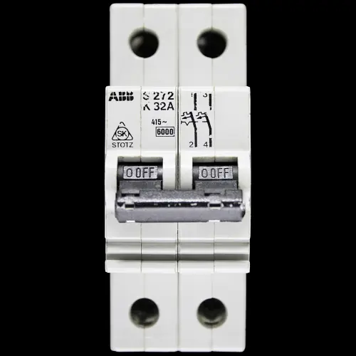 ABB 32 AMP CURVE K 6kA DOUBLE POLE MCB CIRCUIT BREAKER S272 STOTZ