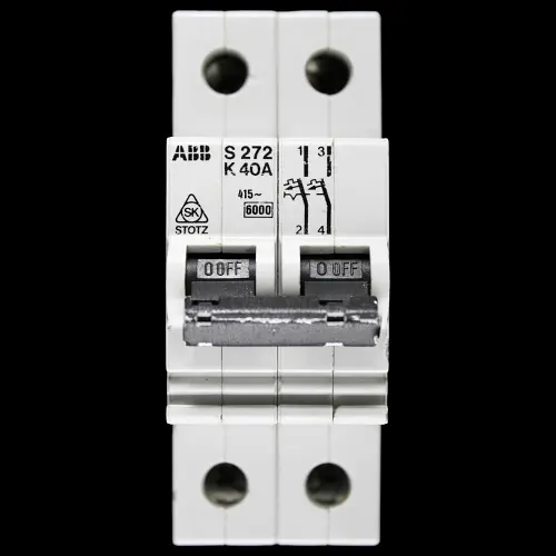 ABB 40 AMP CURVE K 6kA DOUBLE POLE MCB CIRCUIT BREKAER S272 STOTZ