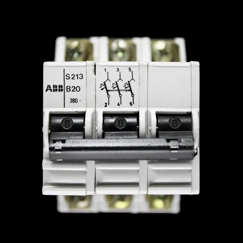 ABB 20 AMP CURVE B TRIPLE POLE MCB CIRCUIT BREAKER S213