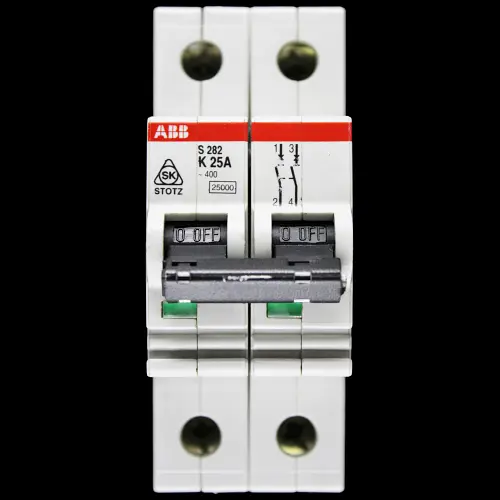 ABB 25 AMP CURVE K 25kA DOUBLE POLE MCB CIRCUIT BREAKER STOTZ S282