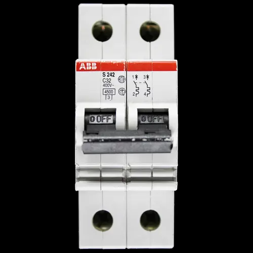 ABB 32 AMP CURVE C 4.5kA DOUBLE POLE MCB CIRCUIT BREAKER S242