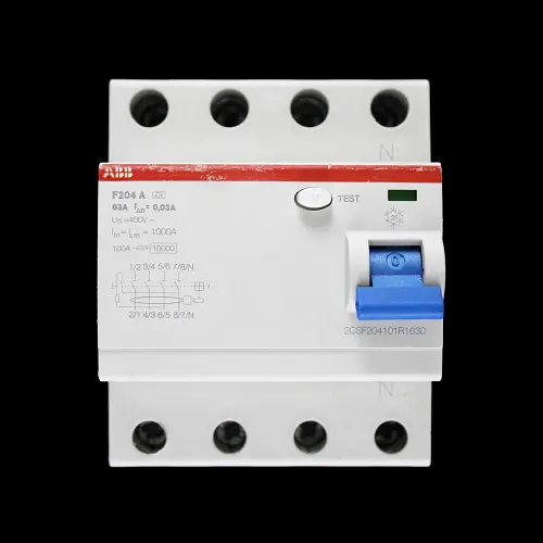 ABB 63 AMP 30mA FOUR POLE RCCB TYPE A F204 2CSF204101R1630