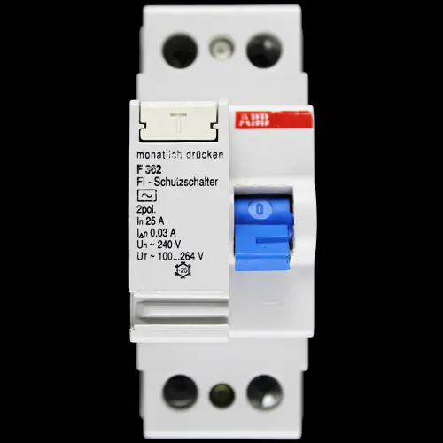 ABB 25 AMP 30mA DOUBLE POLE RCD TYPE AC F362