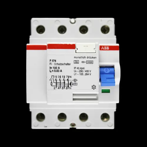 ABB 100 AMP 30mA FOUR POLE RCCB TYPE A F674