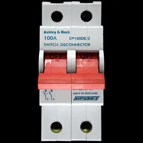 ASHLEY & ROCK 100 MAIN SWITCH DISCONNECTOR DOUBLE POLE DP100DE/2 AC-22B SUPASAFE
