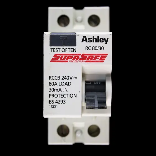 ASHLEY 80 AMP 30mA DOUBLE POLE RCCB RCD RC80/30