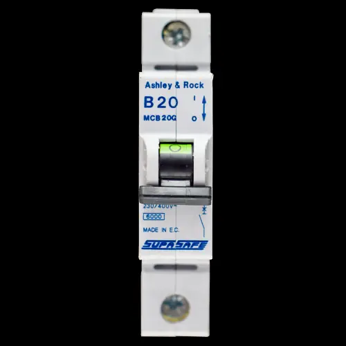 ASHLEY & ROCK 20 AMP CURVE B 6kA MCB CIRCUIT BREAKER MCB20G SUPASAFE