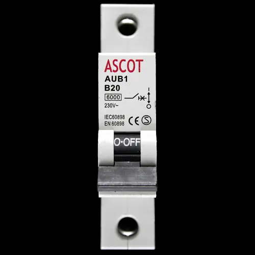 ASCOT 20 AMP CURVE B 6kA MCB CIRCUIT BREAKER AUB1