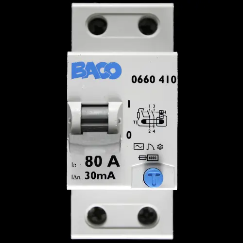 BACO 80 RCCB DOUBLE POLE 30mA TYPE AC 0660 410