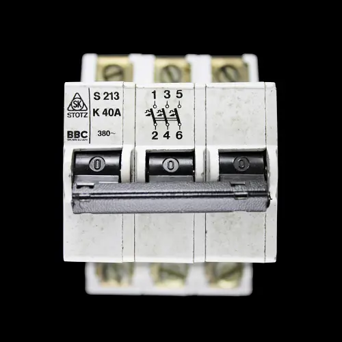 BBC 40 AMP CURVE K 4.5kA TRIPLE POLE MCB CIRCUIT BREAKER S213 STOTZ
