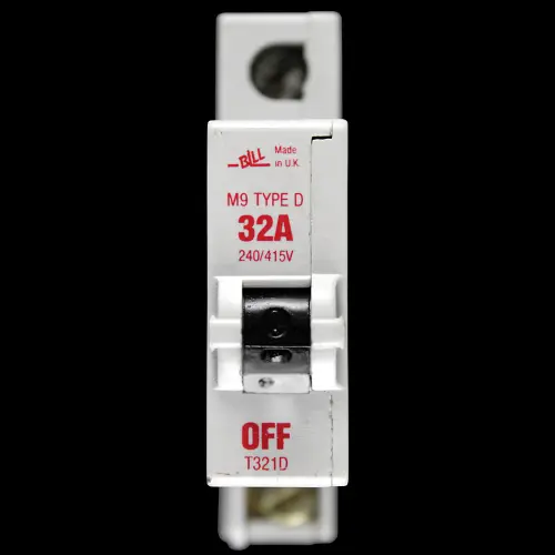 BILL 32 AMP CURVE D M9 MCB CIRCUIT BREAKER T321D