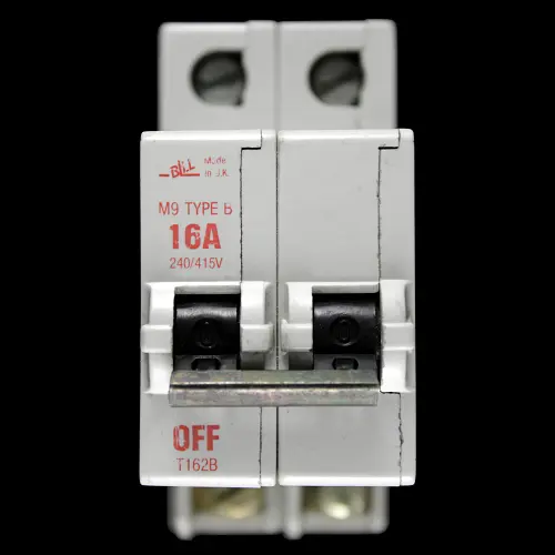BILL 16 AMP CURVE B M9 DOUBLE POLE MCB CIRCUIT BREAKER T162B