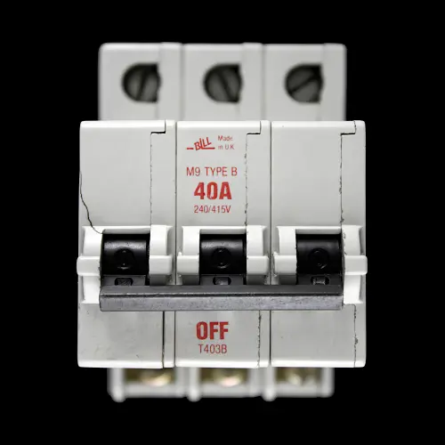 BILL 40 AMP CURVE B M9 TRIPLE POLE MCB CIRCUIT BREAKER T403B RED