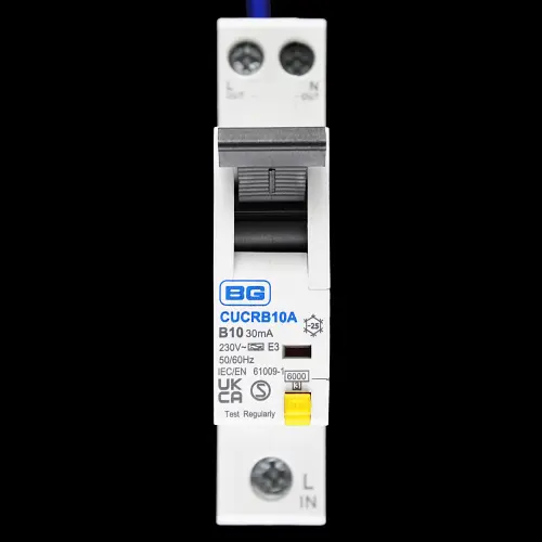 BG BRITISH GENERAL 10 AMP CURVE B 6kA 30mA RCBO TYPE A CUCRB10A
