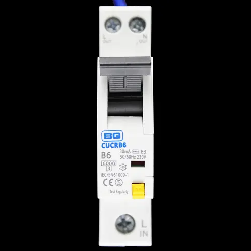 BG BRITISH GENERAL 6 AMP CURVE B 6kA 30mA RCBO TYPE AC CUCRB6