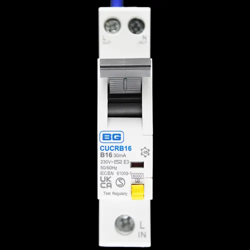 BG BRITISH GENERAL 16 AMP CURVE B 6kA 30mA RCBO TYPE AC CUCRB16