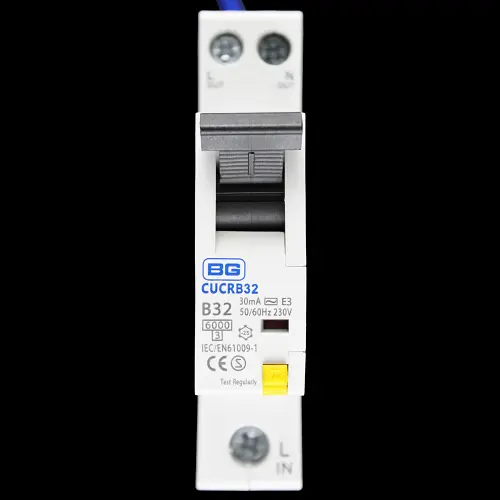 BG BRITISH GENERAL 32 AMP CURVE B 6kA 30mA RCBO TYPE AC CUCRB32