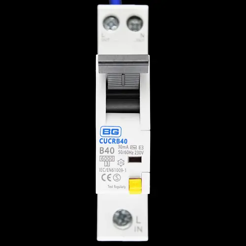 BG BRITISH GENERAL 40 AMP CURVE B 6kA 30mA RCBO TYPE AC CUCRB40