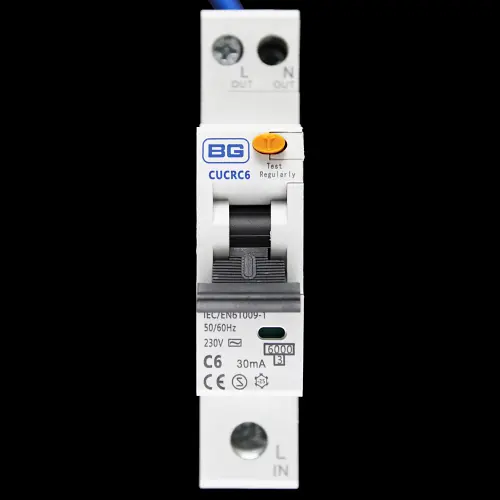 BG BRITISH GENERAL 6 AMP CURVE C 6kA 30mA RCBO TYPE AC CUCRC6 CUCRC6-01