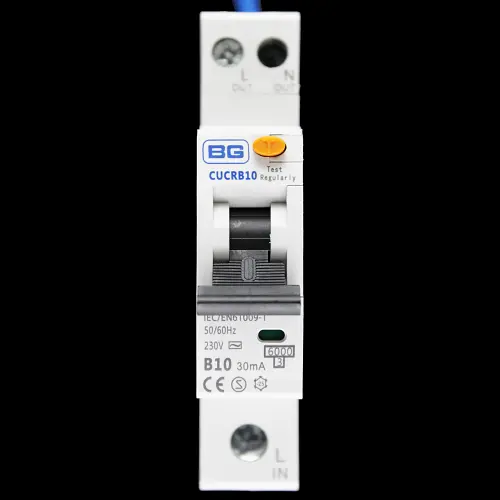BG BRITISH GENERAL 10 AMP CURVE B 6kA 30mA RCBO TYPE AC CUCRB10