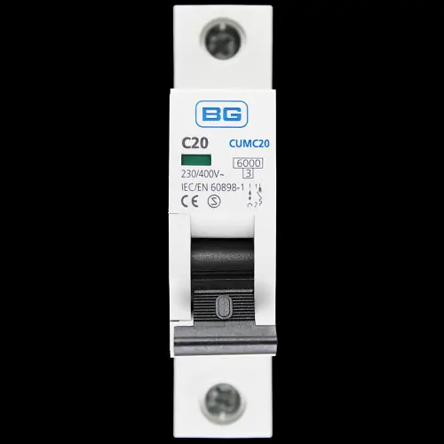 BG BRITISH GENERAL 20 AMP CURVE C 6kA MCB CIRCUIT BREAKER CUMC20 S2