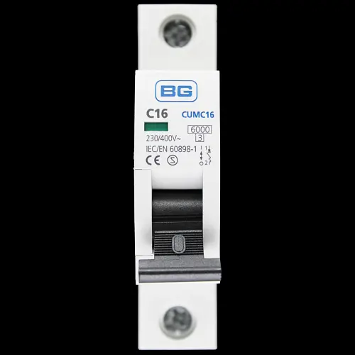 BG BRITISH GENERAL 16 AMP CURVE C 6kA MCB CIRCUIT BREAKER CUMC16 S2