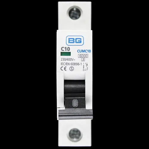 BG BRITISH GENERAL 10 AMP CURVE C 6kA MCB CIRCUIT BREAKER CUMC10 S2