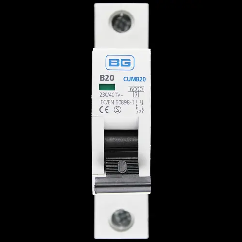 BG BRITISH GENERAL 20 AMP CURVE B 6kA MCB CIRCUIT BREAKER CUMB20 S2
