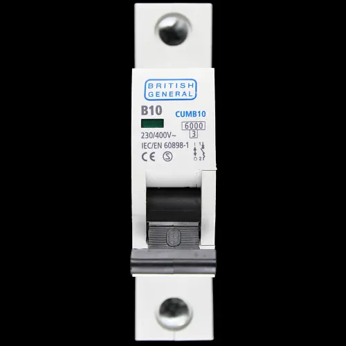 BG BRITISH GENERAL 10 AMP CURVE B 6kA MCB CIRCUIT BREAKER CUMB10 S3