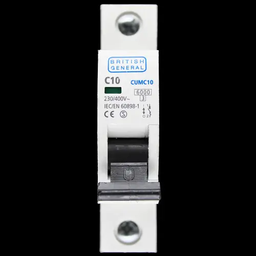 BG BRITISH GENERAL 10 AMP CURVE C 6kA MCB CIRCUIT BREAKER CUMC10 S3