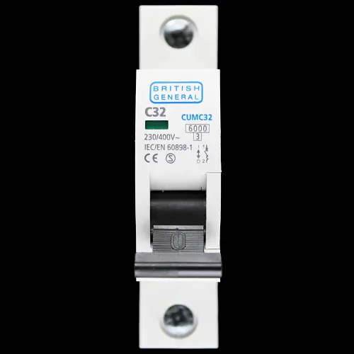BG BRITISH GENERAL 32 AMP CURVE C 6kA MCB CIRCUIT BREAKER CUMC32 39992-0001