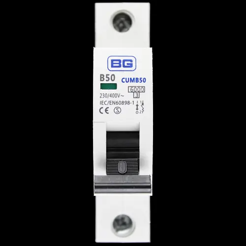 BG BRITISH GENERAL 50 AMP CURVE B 6kA MCB CIRCUIT BREAKER CUMB50 S1