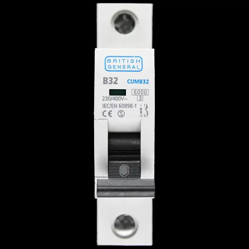 BG BRITISH GENERAL 32 AMP CURVE B 6kA MCB CIRCUIT BREAKER CUMB32 S6