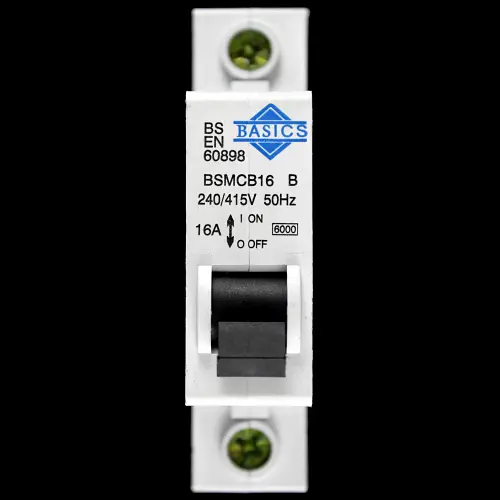 BASICS 16 AMP CURVE B 6kA MCB CIRCUIT BREAKER BSMCB16