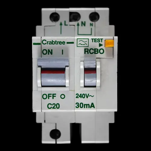 CRABTREE 20 AMP CURVE C 10kA 30mA DOUBLE POLE RCBO TYPE A POLESTAR 602C/203