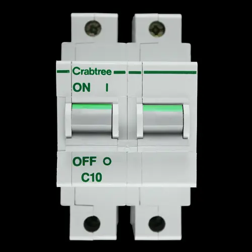 CRABTREE 10 AMP CURVE C M9 DOUBLE POLE MCB CIRCUIT BREAKER POLESTAR
