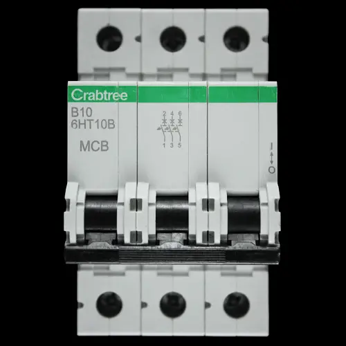 CRABTREE 10 AMP CURVE B 10kA TRIPLE POLE MCB CIRCUIT BREAKER 6HT10B LOADSTAR