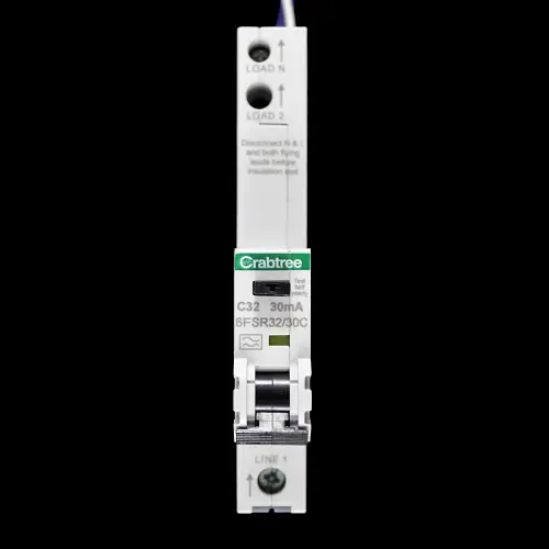 CRABTREE 32 AMP CURVE C 6kA 30mA RCBO TYPE A 6FSR32/30C LOADSTAR