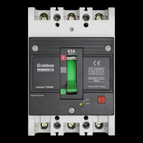 CRABTREE 63 AMP 25kA TRIPLE POLE MCCB POWERSTAR 7PBJN3M63