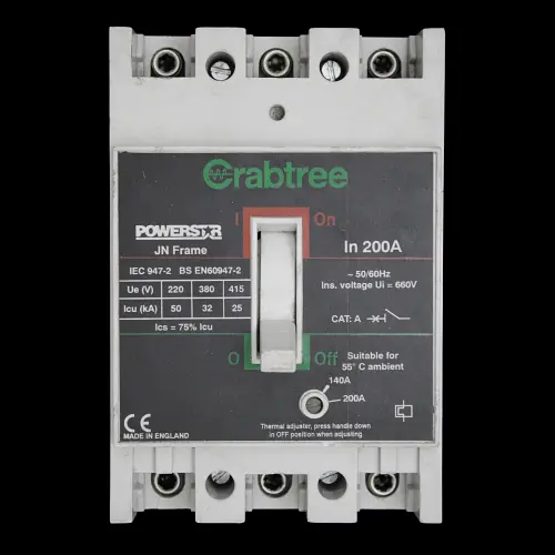 CRABTREE 200 AMP 25kA TRIPLE POLE MCCB JN