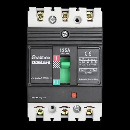 CRABTREE 125 AMP 25kA TRIPLE POLE MCCB POWERSTAR 7PBGN3125